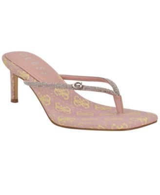 Women's Mayan Rhinestone Thong Kitten Heel Sandals