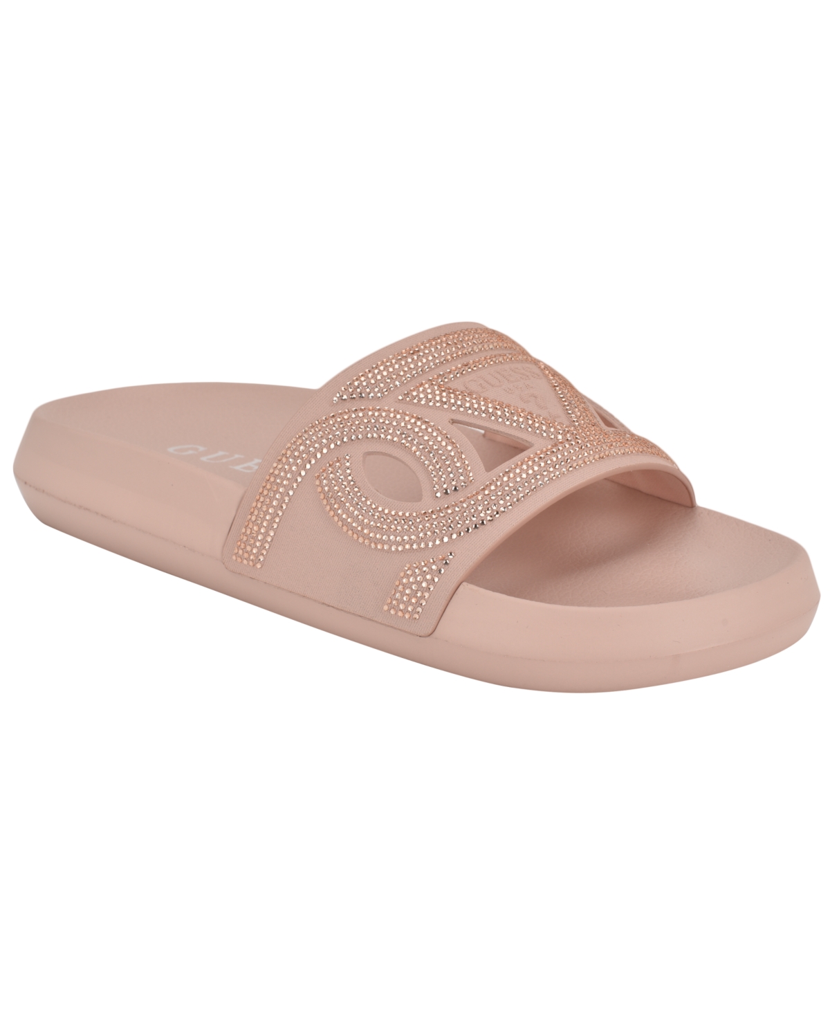 Guess Women's Payca Rhinestone Eva Pool Slide Sandals In Dusty Pink