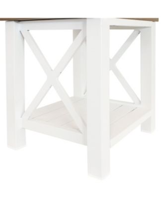 Farmhouse Multi-Purpose Rustic Side Table with Shelf