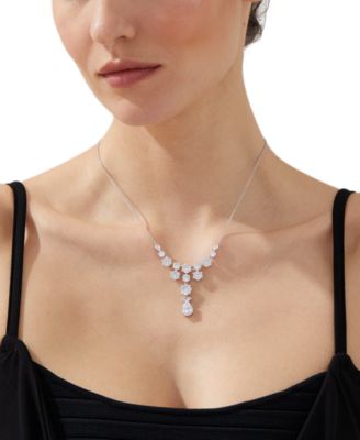 Silver-Tone Cubic Zirconia Statement Necklace, 16" + 2" extender, Exclusively at Macy's