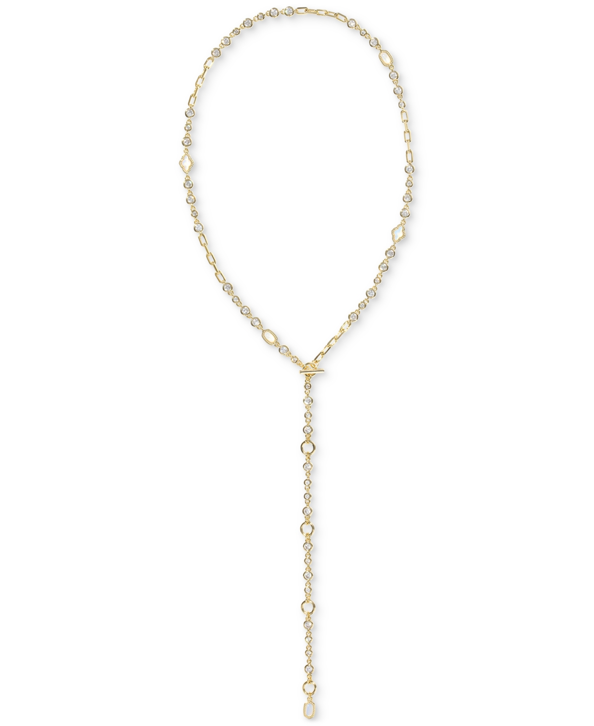 Kendra Scott 14k Gold-plated Mixed Stone 19-2/5" Convertible Necklace In Gold White