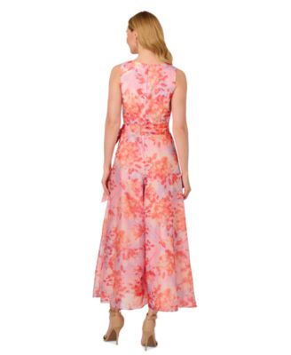 Женский комбинезон из органзы с цветочным рисунком Adrianna Papell