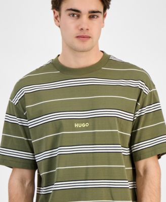 Men's Nostrilio Loose-Fit Engineered Stripe T-Shirt