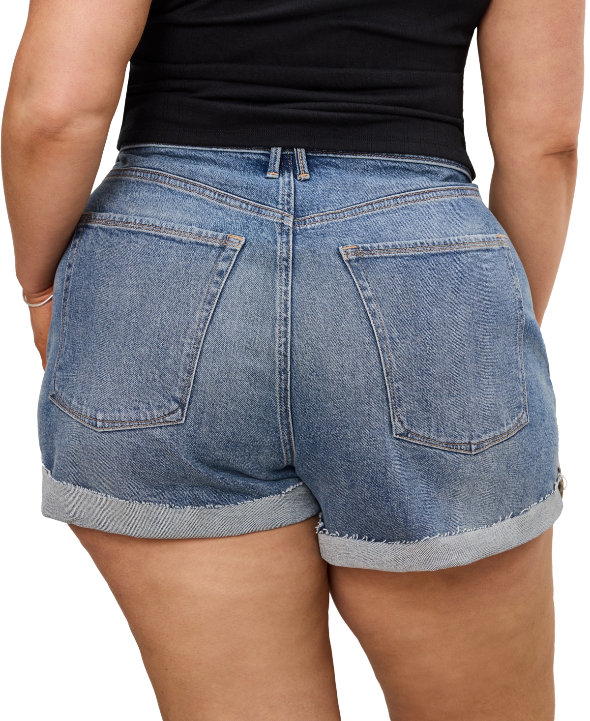 GOOD AMERICAN WOMEN'S GOOD GIRLFRIEND SHORTS 