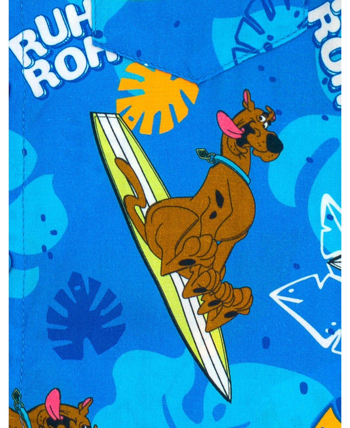 Детская рубашка Scooby Doo Scooby-Doo Hawaiian Button Down Dress Shirt, цвет: Синий — фото 3