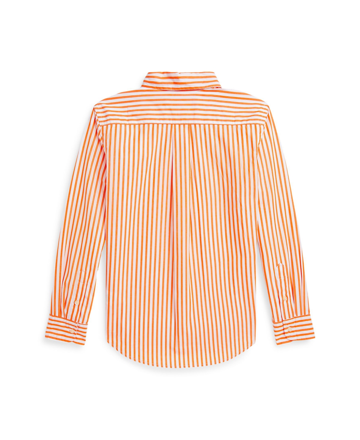 Polo Ralph Lauren Boy's Striped Pony Embroidered Sport Shirt In Orange,white