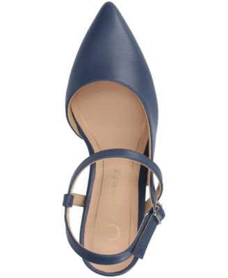 Journee Womens Scipio Medium and Wide Width Crossover Ankle Strap Pointed Toe Pumps