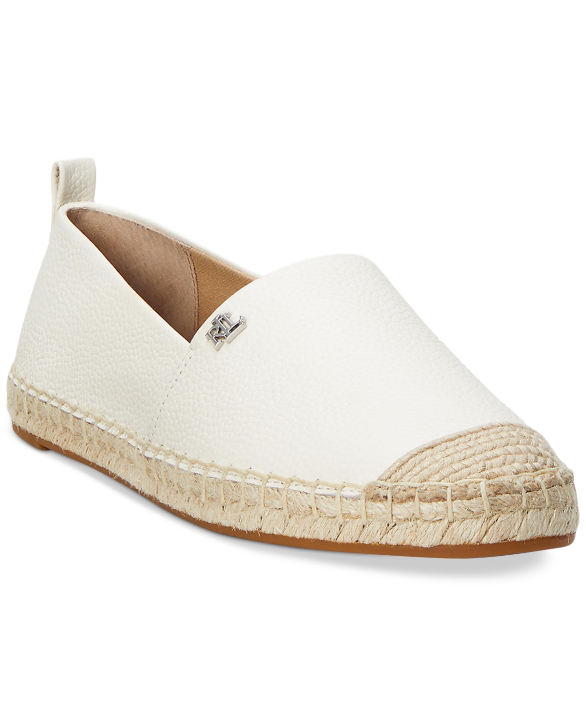 Ralph Lauren Cameryn Womens Logo Flat Slip-on Sneakers In Soft White