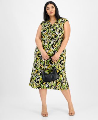 Блузка с круглым вырезом и принтом Kasper Plus Size