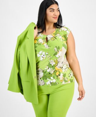 Блузка Kasper Plus размера без рукавов с принтом в виде замочной скважины