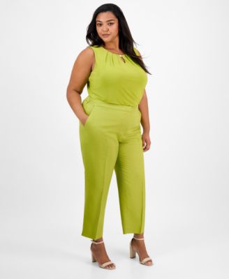 Укороченные брюки средней посадки с боковыми разрезами Kasper Plus Size