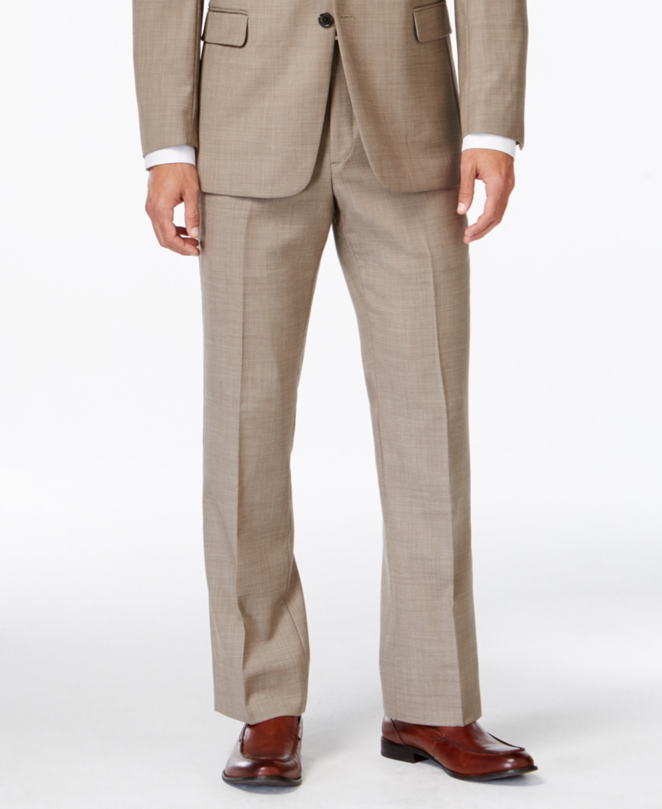 Tommy Hilfiger Tan Sharkskin Slim Fit Pant   Suits & Suit Separates