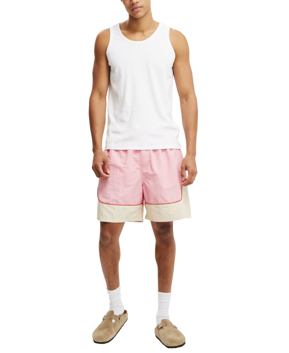 Shop Cotton On Men's All Purpose Short In Soft Pink,stone Panel