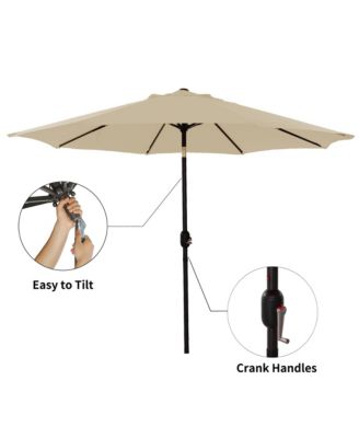 9 ft. Steel Market Outdoor Tilt Patio Umbrella in Blue