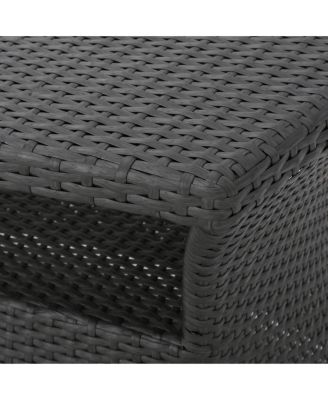 Streamdale All-in-One Outdoor Side Table with Umbrella Hole and Storage Shelf