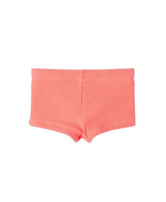 Toddler/Child Girls Orange Textured Long Sleeve Rash Guard & Short Set