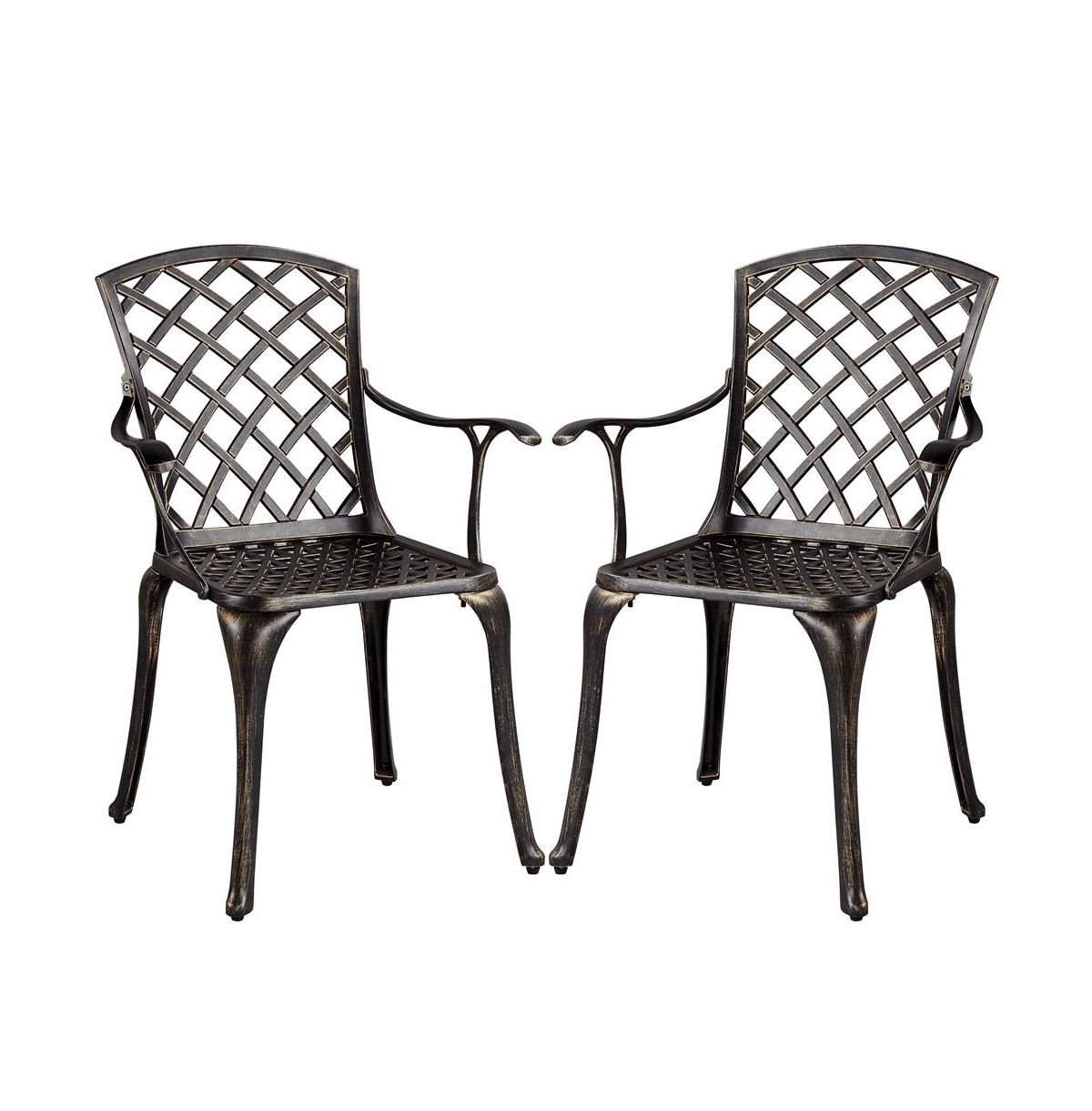 Yaheetech Set of 2 Outdoor Cast Aluminium Bistro Chairs