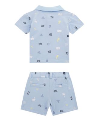 Baby Boys 2-Piece Short Sleeve Stretch Piquet Polo and Stretch Piquet Short Set