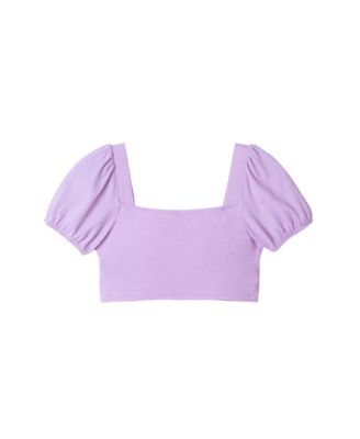 Toddler/Child Girls Purple Puff Sleeve Two-Piece Swimsuit