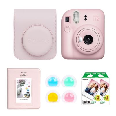 Instax Mini 12 Instant Film Camera, Mint Green Bundle with Instax Mini Custom Case, Accessory Kit and Daylight Film, 2x Twin Pack (40