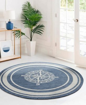Shoreline SRL-871 5'3''x5'3'' Round Outdoor Area Rug