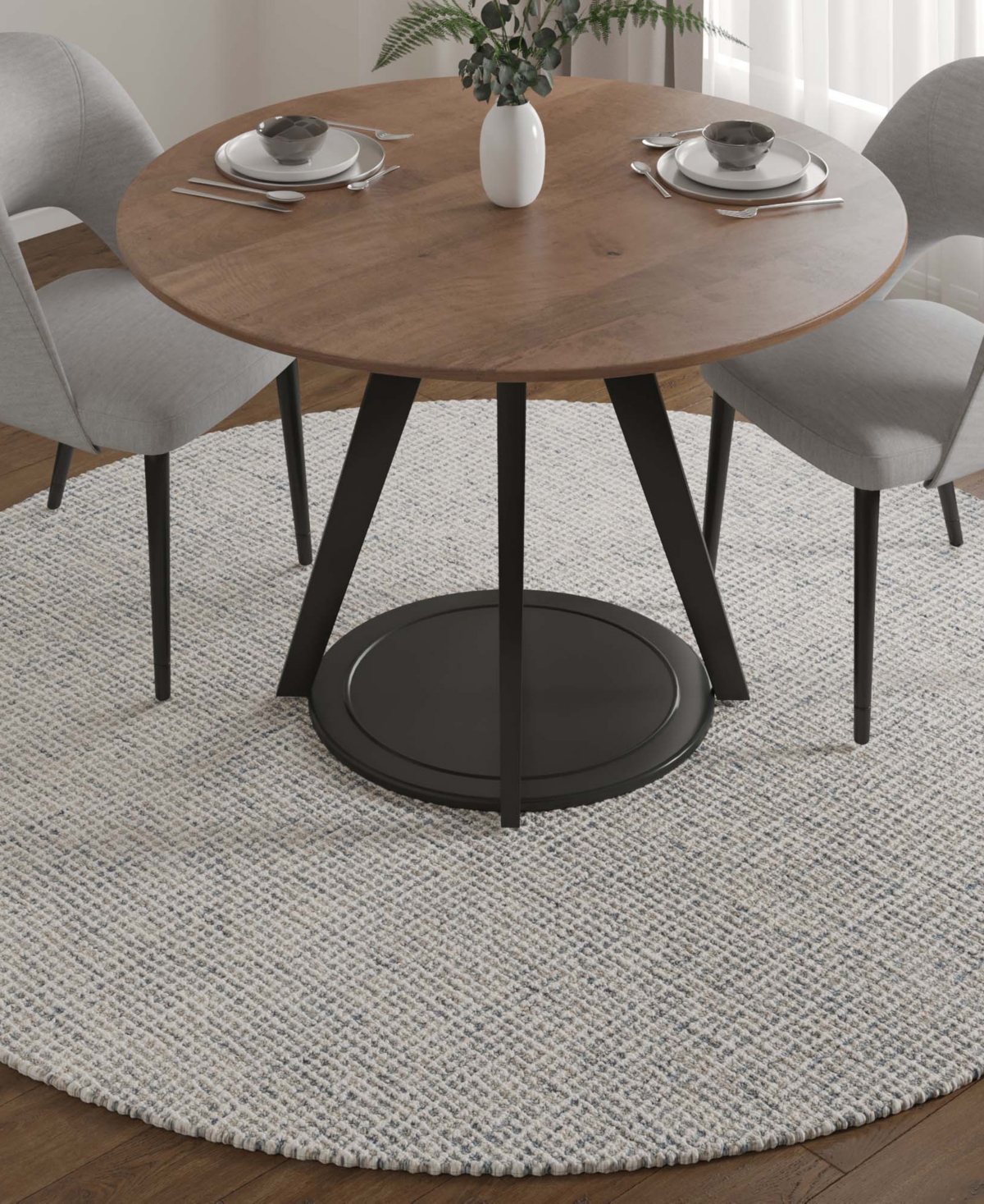 Lr Home Astrid Cr-297 6'x6' Round Area Rug In Teal,cream