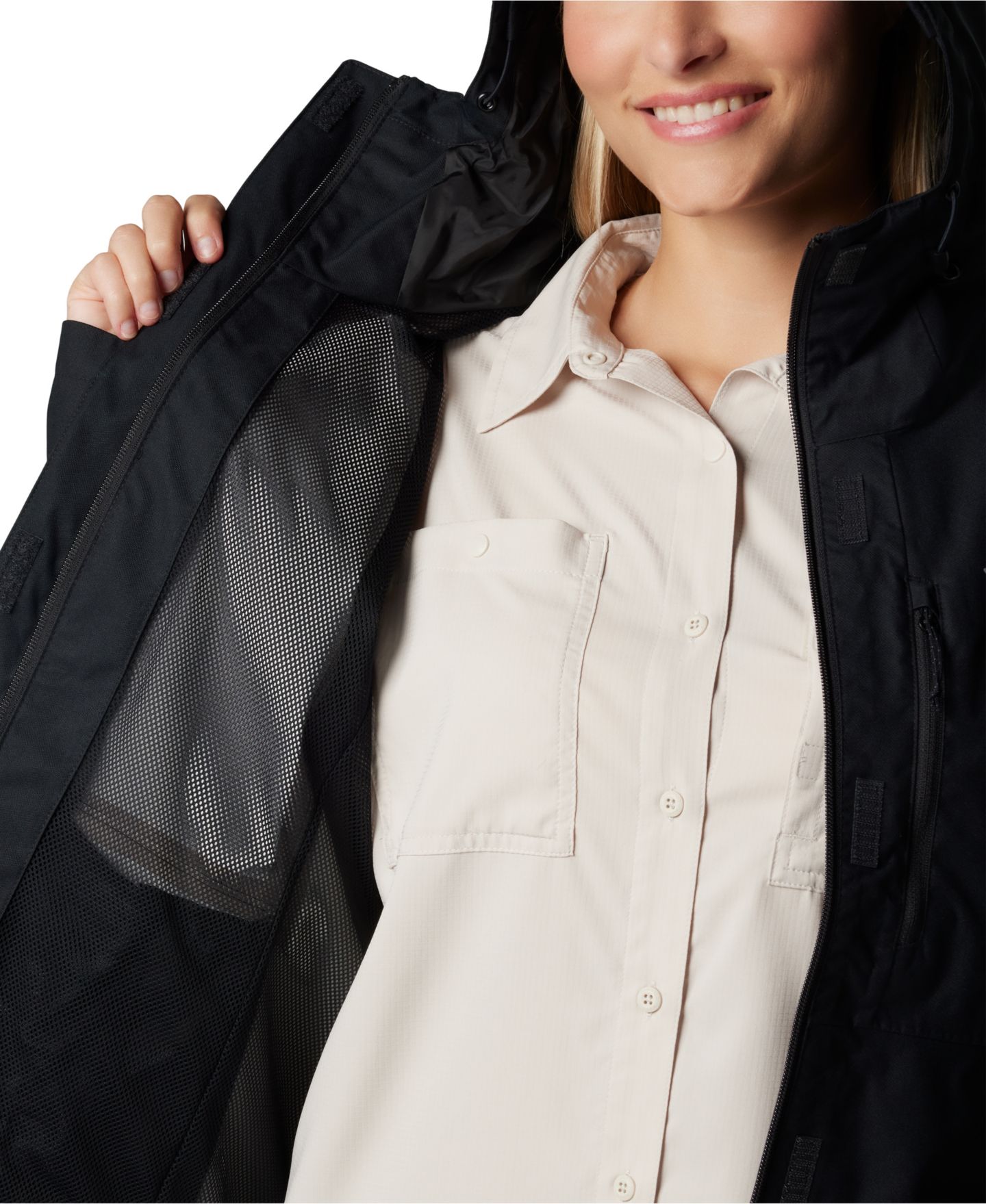 Женская куртка Columbia Hikebound II Hooded Waterproof, цвет: Чёрный — фото 7