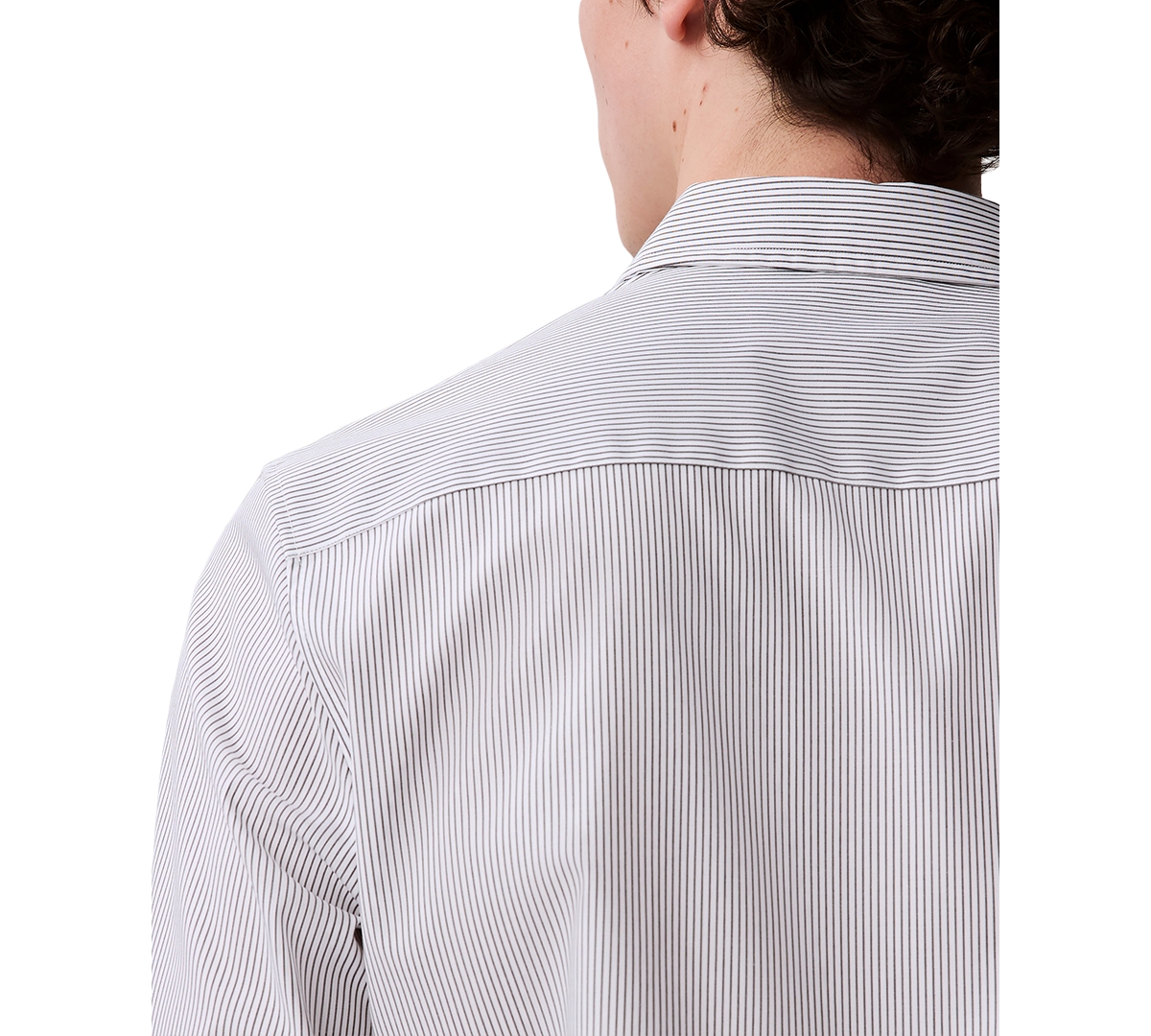 Calvin Klein Men's Stretch Striped Slim-fit Dress Shirt In Brilliant White