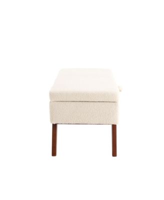 Teddy wool fabric, solid wood feet for solid weighing, and bed end stool with storage function