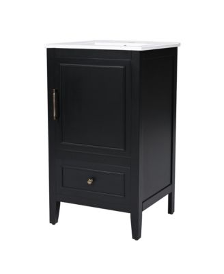  20" Black Vanity with Sink, Cabinet Door & Drawer