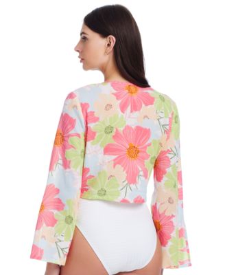 Женский топ-накидка Sanctuary с цветочным узлом и шорты-накидки из бумажного пакета