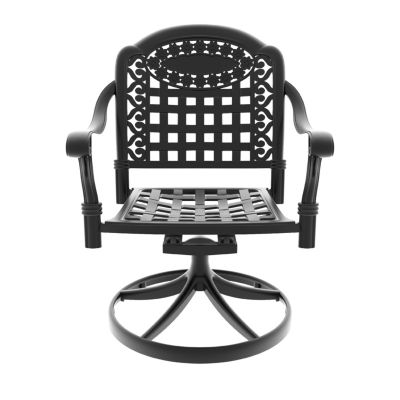 Streamdale Cast Aluminum Patio Swivel Chair 2PCS With Black Frame and Cushions In Random Colors