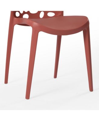 Outdoor Modern Stackable Patio Dining Chairs (Set of 2)