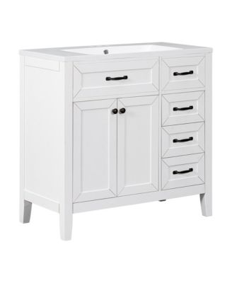 Streamdale 36" Bathroom Vanity with Sink Combo, White Bathroom Cabinet with Drawers, Solid Frame and MDF Board