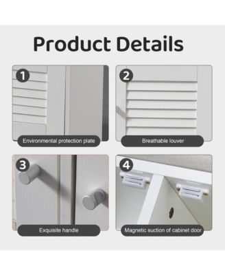 Streamdale 28" Shoe Storage Bench with Cushion and Adjustable Shelves