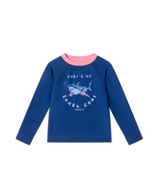 Toddler/Child Boys Navy Shark Graphic Rashguard Set