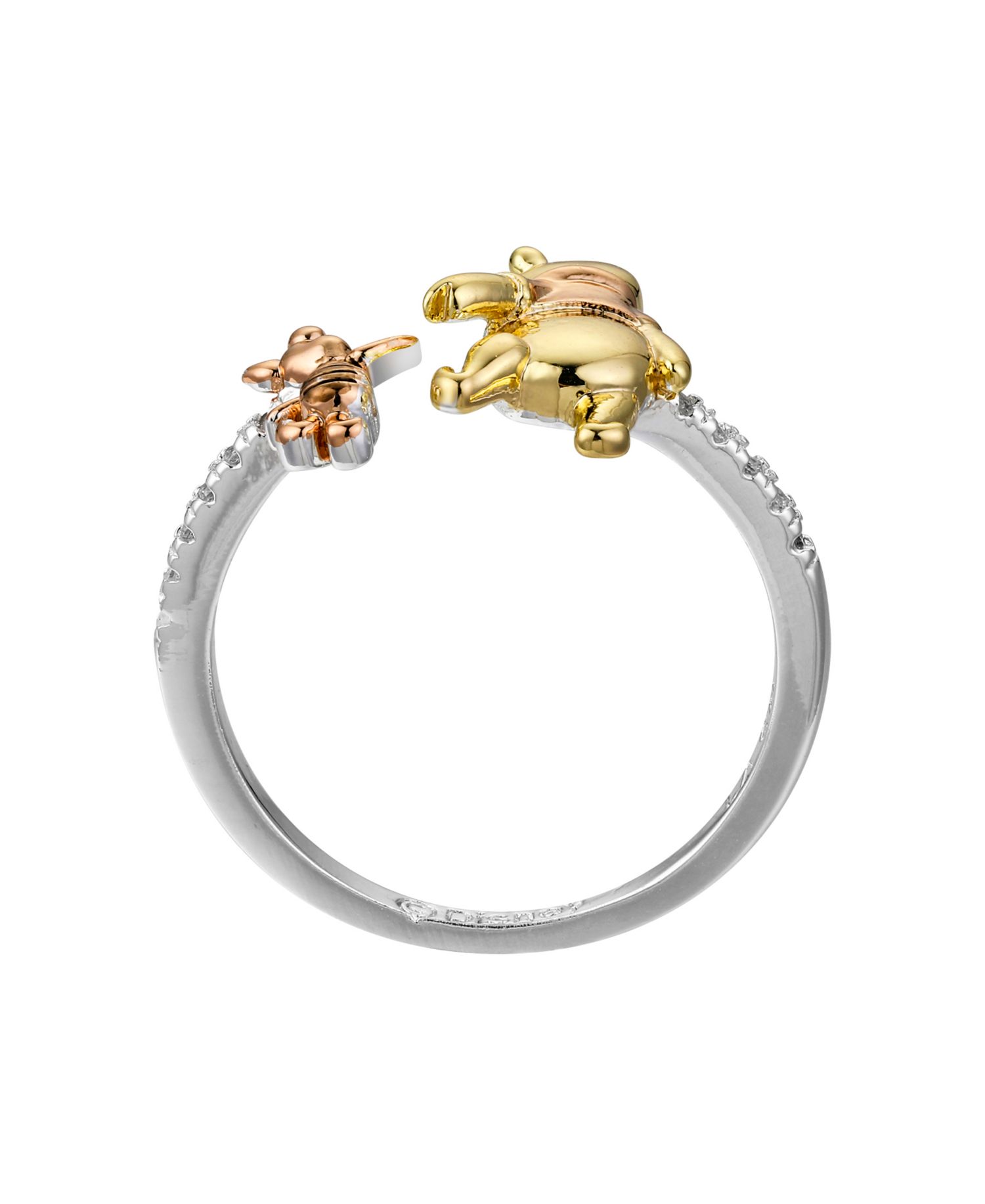 Winnie The Pooh Piglet Cubic Zirconia Bypass Ring