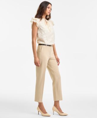 Женские брюки прямого кроя с поясом от Anne Klein