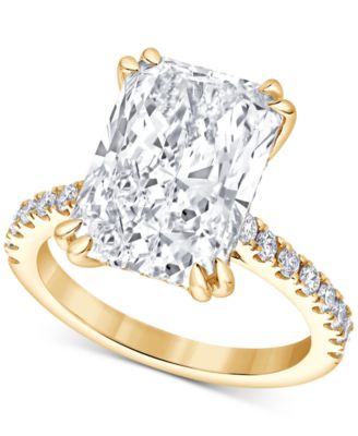 Badgley Mischka - Certified Lab Grown Diamond Radiant & Round Solitaire Plus Engagement Ring (7-1/2 ct. t.w.) in 14k White Gold