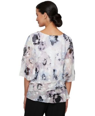 Миниатюрная блузка с рюшами на рукавах 3/4 от Alex Evenings