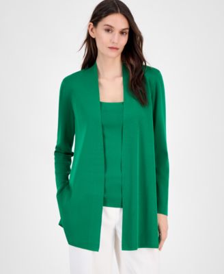 Anne Klein - Women's Open-Front Long-Sleeve Cardigan