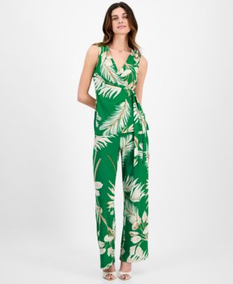 Женский топ без рукавов с V-образным вырезом и боковой завязкой от Anne Klein с принтом