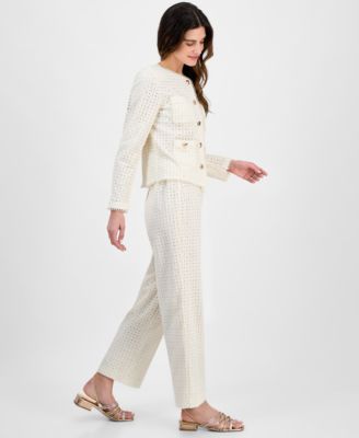 Женский жакет Anne Klein из хлопка с петельками и пуговицами спереди