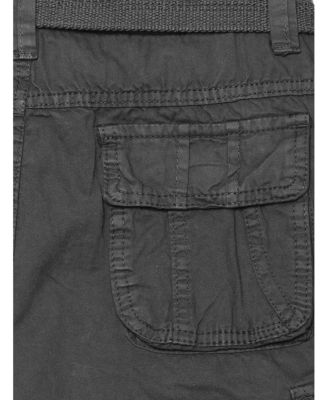 Big Boys Belted Twill Cargo Shorts, 8-18