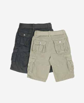 Big Boys 2 Pack Combo Belted Twill Cargo Shorts 8-18