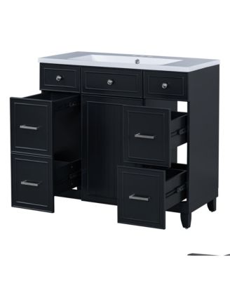 36" Vanity Set with Sink Black Shaker, Soft Close