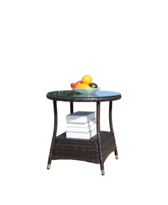 Streamdale Outdoor patio Furniture 1 Round Coffee Table with clear tempered glass