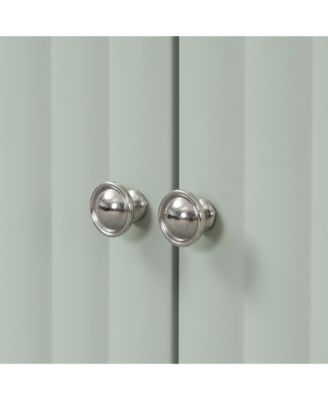 Streamdale Elegant Four-Door Sideboard with Wavy Doors, Cylindrical Legs & Metal Handles