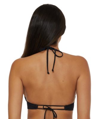 Женский современный топ-бикини Becca с ребристой текстурой по краю и плавки-бикини с завышенной талией