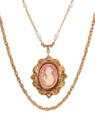 2028 Resin Cameo Double Chain Necklace 14790₽